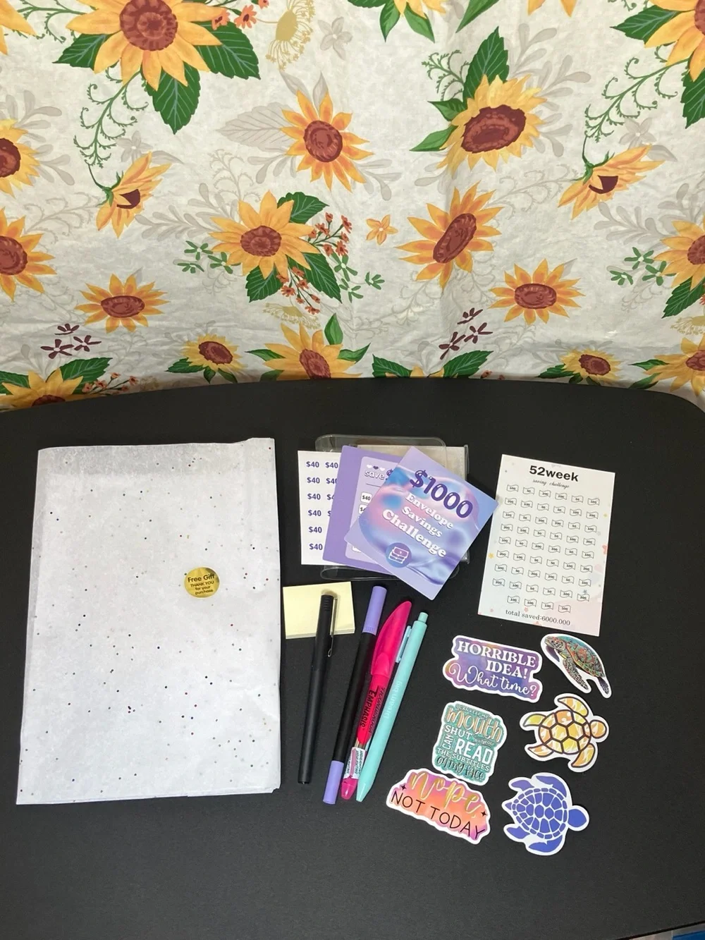$1000 Savings Challenge. Purple Pastel Notebook Planner Bundle.
